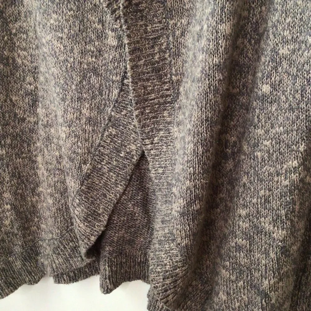 CAbi Brown/Gray Marled Open Front Long Cardigan Cotton Style 880 Size L - Picture 5 of 9